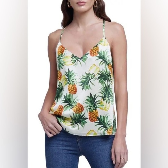 L’Agence Kylee Racerback Tank in Pineapple Size Medium - Picture 7 of 16